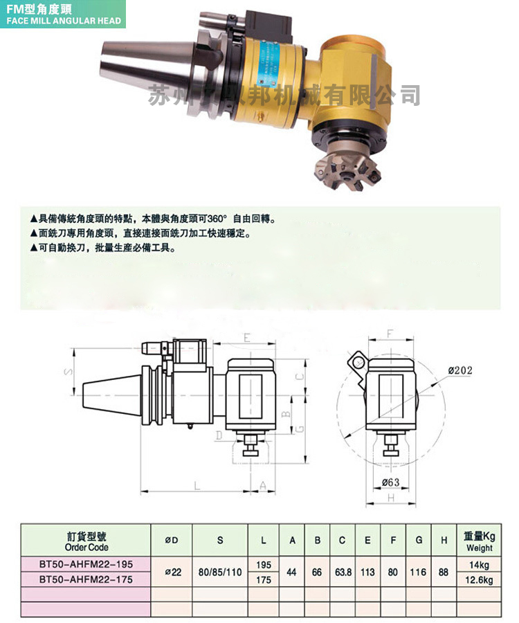 艾菲茉FM型小型角度頭參數(shù)與尺寸圖